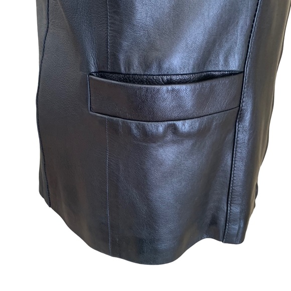 Vintage 90s Privilege Paris Black Leather Zip Up Jacket North Beach Goth Small - Picture 11 of 16